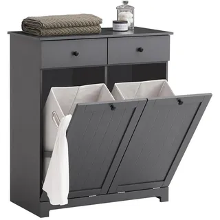 SoBuy Wäscheschrank Grau