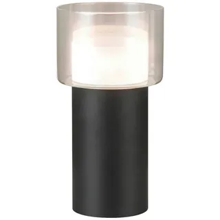 Eglo Led-Tischleuchte , Schwarz, Weiß , Metall, Kunststoff, Glas , rund , F , 27 cm , Kippschalter , Lampen & Leuchten, Innenbeleuchtung, Tischlampen