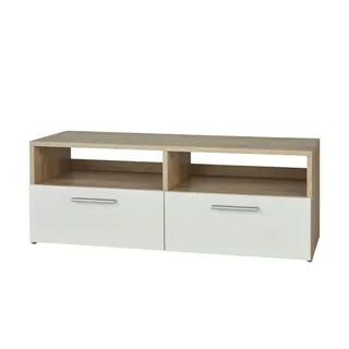 Stolkom Rana TV-Lowboard 95 x 35 x 36 cm Weiß/Eiche Holz