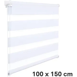 Kunststoff Rolgordijn mit Kette – Lichtdurchlässig & 100% Verschattend – Weiß – 100x150cm - Weiß