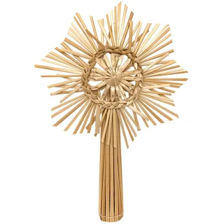 COM-FOUR COM-FOUR® Christbaumspitze als Weihnachtsbaumschmuck aus Stroh - Strohstern-Spitze für den Weihnachtsbaum - Christbaum-Schmuck - natürlicher Christbaum-Behang