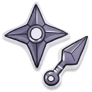 CoolChange Ninja Kissen Set in Shuriken & Kunai Form | Anime Dekokissen | 2 STK. | 58x58cm