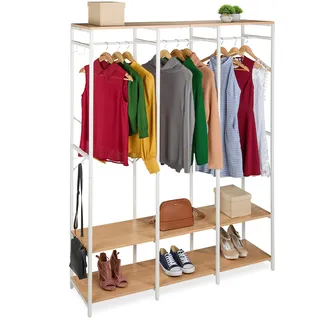Relaxdays Garderobe Relaxdays 180 x 141 x 40 cm Weiß/Natur