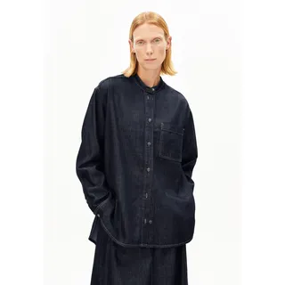 WEITE JEANSBLUSE | Bio-Baumwoll-Mix - blau (M)