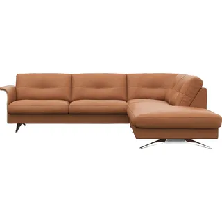 FLEXLUX Ecksofa »Glow, super bequem durch hochwertigem Sitzaufbau mit Federkern, L-Form« Skandinavisches Design, In hochwertiger Verarbeitung, braun
