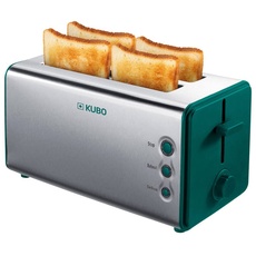 Kubo Toaster, Edelstahl, 2 extra lange und breite Steckplätze, 1400 W, 5 Röststufen