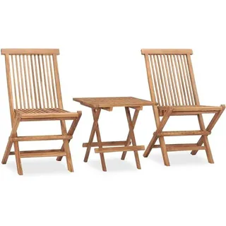 3-TLG. Garten Essgruppe Holz, Klappbar Gartentisch mit Stühlen Set, Balkonmöbel Terrassenmöbel Gartenmöbel Massivholz Teak
