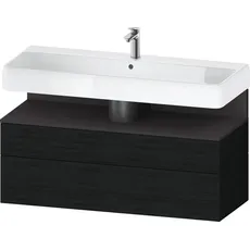 Duravit Qatego Waschtischunterbau, 1 Auszug und 1 Schublade, 1190x470x590mm, Nische Graphit Supermatt, QA4396080, Farbe: Eiche Schwarz/mit Nischenbeleuchtung