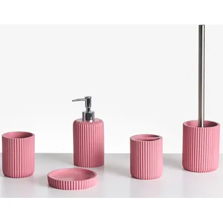 Beliani Badaccessoires Set 5-teilig Rosa