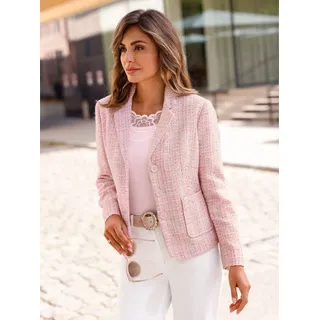 Jackenblazer LADY "Bouclé-Blazer", Damen, Gr. 54, hellrosé, gemustert, 100% Polyester, Blazer Jackenblazer