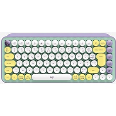 Logitech POP Keys Mechanische kabellose Tastatur mit anpassbaren Emoji-Tasten, Französisches AZERTY-Layout - Grün/Lila