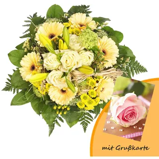 Dominik Blumen und Pflanzen, Blumenstrauß "Jana" und Grußkarte "Rosen"
