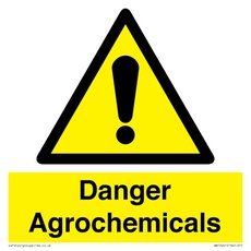 Schild "Danger Agrochemicics", 150 x 150 mm, S15