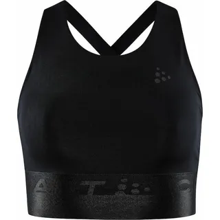 Craft Core Charge Damen Sport-Top mit leichter Unterstützung, überkreuzten Trägern für Training - Schwarz