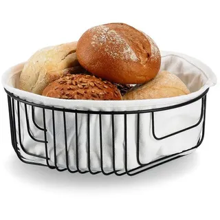 Zeller Brotkorb 24 cm, , schwarz , Metall, , 24x8x24 cm , Geschirr, Tischkultur & Serviergeschirr, Brotkörbe