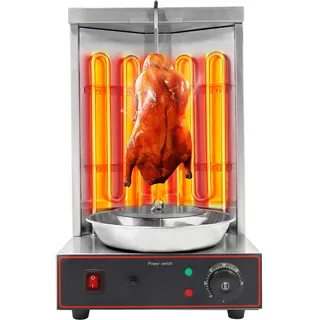 Mqwdxzfes 3000W Elektrischer Shawarma Grill, Elektro Dönergrill mit 6 U/min, Automatischer Drehgrill, Kebap Tischgrill Elektrogrill für Haushalt, Restaurant, Camping, Shawarma, 50-300°C