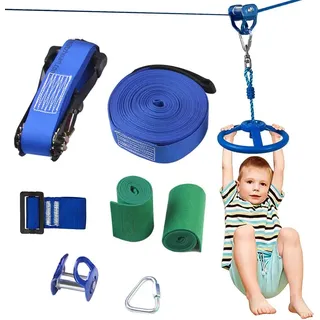 BUBBLEBAY Slackline-Set mit Seilrolle + Baum Schutz, 15m Slackline, Pully-Zubehör für Hindernisparcours