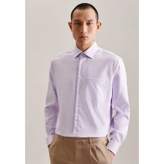 Businesshemd SEIDENSTICKER "Schwarze Rose", Herren, Gr. M40, normale Ärmellängen, lila (violett), 100% Baumwolle, unifarben, regular fit, 2-Knopf-Manschette, Hemden Businesshemd, Regular 1/1 Kentkragen Uni