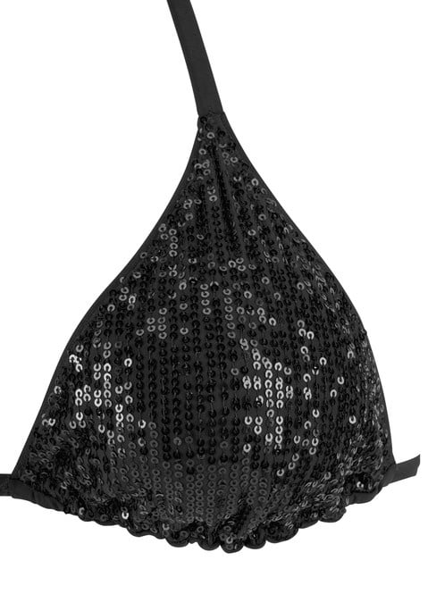 Bild von Triangel-Bikini, mit Pailletten, schwarz
