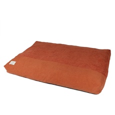 D&D Home, Hundekissen Ellis M, 90 x 65 x 12 cm, Orange, Memory-Schaum, waschbar, mit Rutschfester Unterseite, gewebtes Innen- und Außenkissen