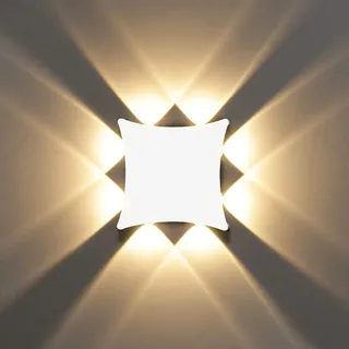 KAWELL 8W Modern Wandlampe LED Wandleuchte Up Down Wasserdicht IP65 Aluminium LED Wandbeleuchtung Innen Außen für Badezimmer Schlafzimmer Wohnzimmer Treppen Flur Korridor Eingang