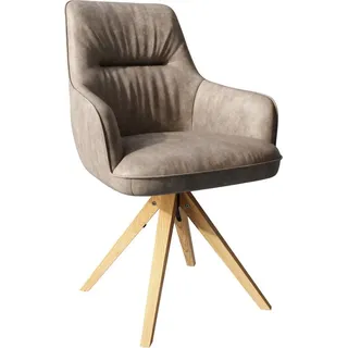 DeLife Esszimmerstuhl Zelia-Flex Mikrofaser taupe