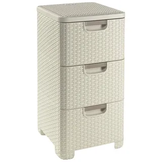 Curver Regal mit Schubladen 3 x 13,5 l 14-tlg. weiß