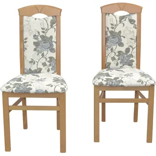 Esszimmerstuhl, beige (creme, grau, eiche, nachbildung, creme, grau), B:45cm H:95cm T:49cm, HOFMANN LIVING AND MORE, Stühle, Esszimmerstuhl