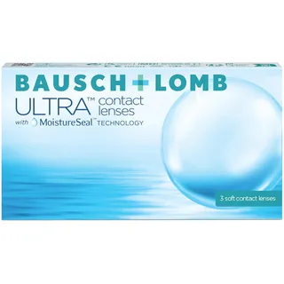 Bausch + Lomb Ultra, sphärische Premium Monatslinsen, Kontaktlinsen weich, 3 Stück BC 8.5 mm/DIA 14.2 / -5.00 Dioptrien