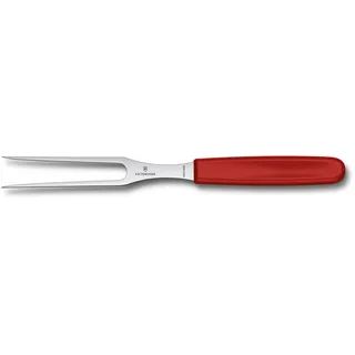 Victorinox, Swiss Classic, Profi Tranchiergabel, Extra Scharfe Klinge, 15 cm, Robuster Kunststoffgriff, Rostfreier Stahl, rot