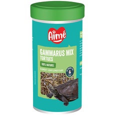 Aimé | Gammarus Mix | Wasserschildkrötenfutter | natürliches Ergänzungsfutter | Mix aus Weichtieren und Krebstieren | Gammarus und Garnelen getrocknet | 50 g | 500 ml