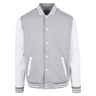 Build Your Brand Basic College Jacket Heather Grey/White XXL