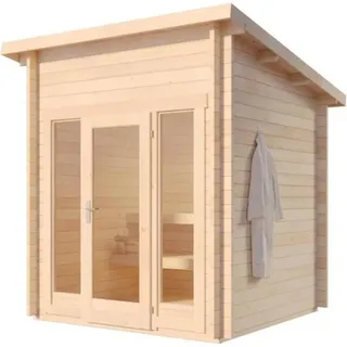 FinnTherm Gartensauna Außensauna mit Montagematerial - Naturbelassen