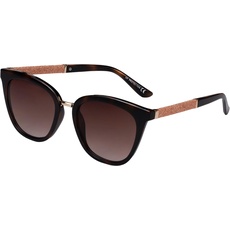 SQUAD Sonnenbrille Für Damen, Brille Frauen Fashion Quadratisch mit braunem Glitzer 100% uv400-schutz