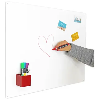 KalaMitica Magnettafel - Kreidetafel Magnetisch, Magnetpinnwand für jede Art von Magneten - Raues Weiß - 74x57 cm
