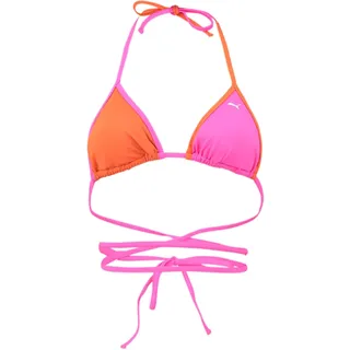 PUMA Damen Wrap Triangle Bikini Top, Pink / Chili, XL EU