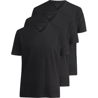 T-Shirt OLYMP, Herren, Gr. XL, schwarz, Single Jersey, Obermaterial: 100% Baumwolle, unifarben, Basic, slim fit normal, V-Ausschnitt, Shirts T-Shirt, V-Ausschnitt, modern fit, reine Baumwolle