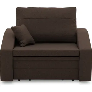 Klappsessel mit Schlaffunktion für Wohnzimmer, Schlafsessel Vertico 80cm Braun - Braun