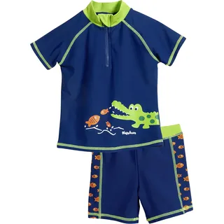 Playshoes Unisex Kinder zweiteilig Schwimmshirt Badeshorts Badebekleidung Uv-Schutz Bade-Set Krokodil 74-80