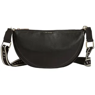 Ted Baker Damen Webbing Leather Half Moon Crossbody Bag Tasche, schwarz