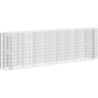 vidaXL Gabionen-Hochbeet Verzinktes Eisen 330x50x100 cm - Silber