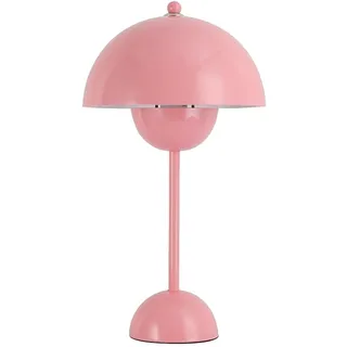 Tischlampe Pilz in Blumentopfform, rosa, Metall, 34 cm, E27-Fassung für Schlafzimmer, Wohnzimmer, Kinderzimmer, Arbeitszimmer oder Büro