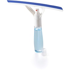 Addis Reiniger Abzieher Scheibenwischer, Glasreinigungswerkzeug mit Sprühflasche für Zuhause, Autofenster, Weiß Blau, 1 Stück