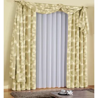 Vorhang WIRTH "Angie" Gr. 4, beige (creme), B:135cm H:245cm, Polyester, Gardinen, Vorhang