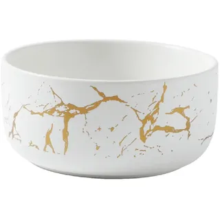 MAGICVOGEL Porzellan Müslischale Marmor Optik Eisschale Suppenschüssel Dessertschale Salatschale Obstschale Dipschale Schüssel für Suppe Salat Müsli Haferflocken Eis Jogurt (Weiß, 800ml)