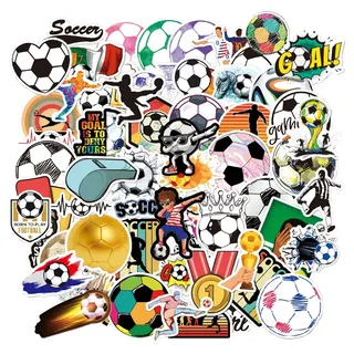EHDWXVZM 100 Stück Fußball-Element-Aufkleber, Cartoon-Graffiti-Aufkleber, Fußball-Party-Aufkleber, Dekorative Aufkleber, Wasserfeste Aufkleber, Wasserbechern Verwendet Werden