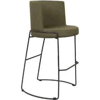 Modern Barhocker Stuhl Designer Textil Esszimmerstuhl Hocker Bar Grün Neu JVmobel - Grün