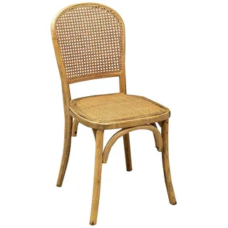 Biscottini Thonet Esszimmerstühle, beige, L 42,5 x T 50,5 x H 89,5 cm, Küchenstühle im Shabby-Chic-Stil, Küchenstühle aus Holz