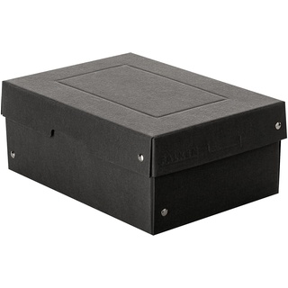 Original Falken PureBox Black. Made in Germany. 100 mm hoch DIN A5. Aufbewahrungsbox mit Deckel aus stabilem Recycling-Karton Blauer Engel Vegan Geschenkbox Transportbox Schachtel Allzweckbox