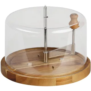 NEUSTANLO Käsehobel mit Haube Ø 21,7 cm | FSC-zertifiziertes Akazienholz | perfekt für Tête de Moine & andere Käsesorten | hygienische Aufbewahrung | langlebig & multifunktional